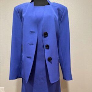 JONES STUDIO ROYAL BLUE  WOMEN'S SEPERATE'S SET DRESS AND JACKET